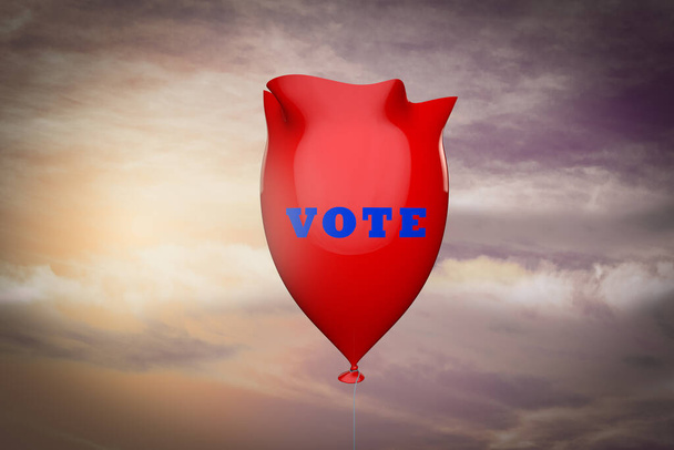Ψηφοφορία μπαλόνι σκάει αποδεικνύοντας Ψηφίστε με mail έννοια πρόβλημα. 3D απεικόνιση - Φωτογραφία, εικόνα
