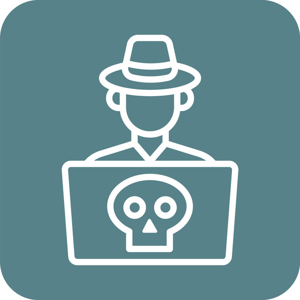 Crime, cyber, hacker icon vector image. Can also be used for internet security. Suitable for use on web apps, mobile apps and print media. - Vector, Image