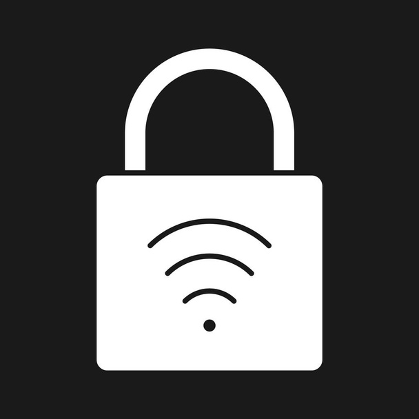 Захист, Wi-Fi, векторне зображення піктограми безпеки. Також може використовуватися для інтернет-безпеки. Підходить для використання у веб-додатках, мобільних додатках та друкованих засобах масової інформації
. - Вектор, зображення