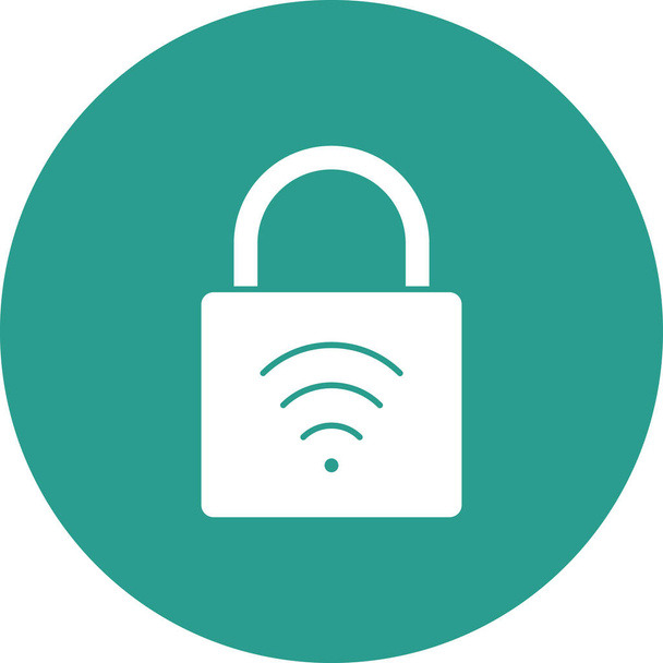 Védelem, wifi, biztonsági ikon vektor kép. Az internet biztonságára is használható. Alkalmas webes alkalmazásokhoz, mobil alkalmazásokhoz és nyomtatott médiához. - Vektor, kép