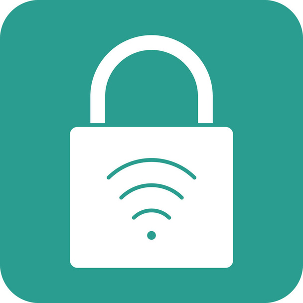 Protección, wifi, imagen vectorial icono de seguridad. También se puede utilizar para la seguridad de Internet. Adecuado para uso en aplicaciones web, aplicaciones móviles y medios impresos. - Vector, Imagen