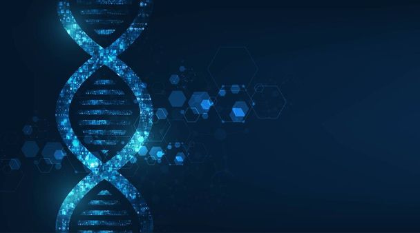 abstract technology science concept, DNA code structure with glow. - Vector, Image
