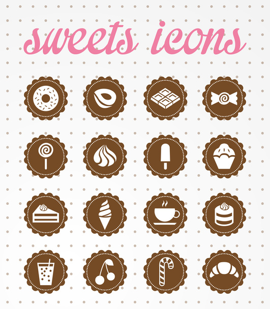 sladkosti ikony - Vektor, obrázek
