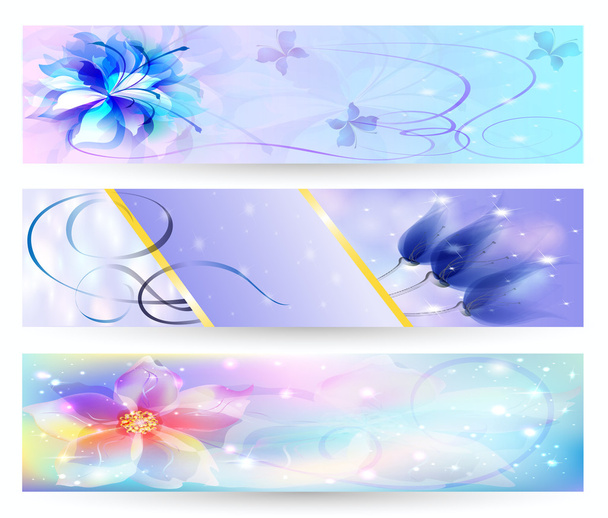 beautiful abstract background with flowers banner - Vettoriali, immagini