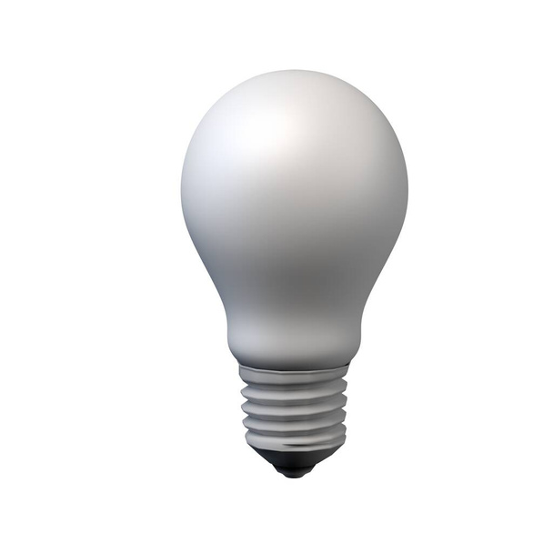 Light bulb isolated on white background. 3D illustration. - Photo, Image