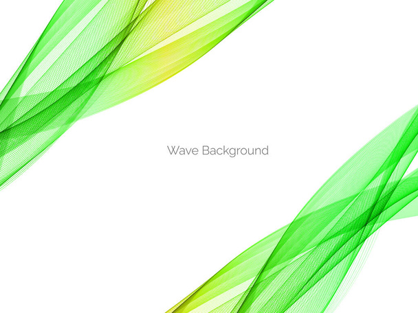 Resumen verde brillante moderno vector de fondo de onda con estilo - Vector, Imagen