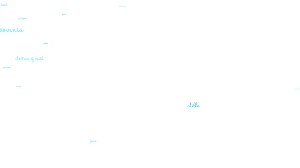 Langstreckenflieger animierte Wortwolke auf weißem Hintergrund. - Filmmaterial, Video