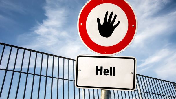 Street Sign the Direction Way to Heaven versus Hell - Photo, Image