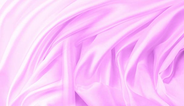 Zbliżenie falowanej różowej tkaniny jedwabnej  - Zdjęcie, obraz
