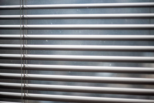 window blinds with white and blue stripes - Zdjęcie, obraz