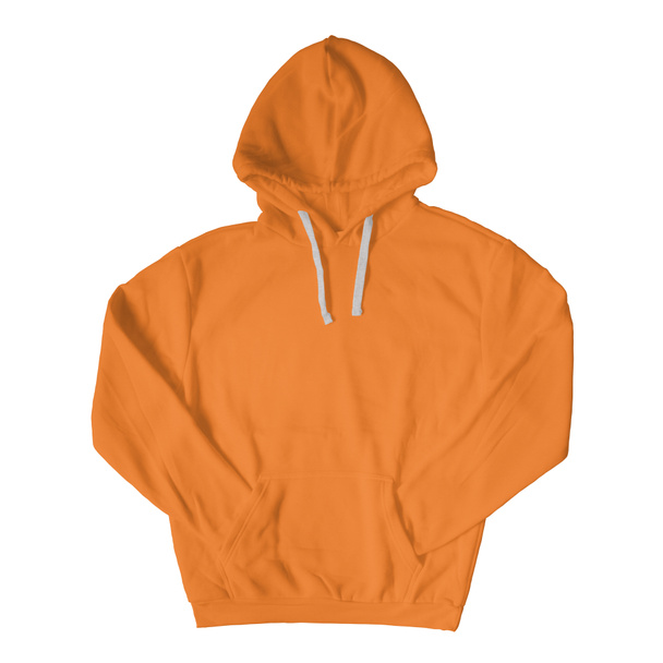 Promote your brand logo and design, with this Front View Stylish Pullover Hoodie Mockup In Turmeric Powder Color. - Photo, Image