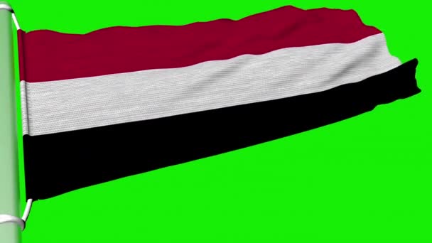 Flaga Jemenu ciągle wisiała na wietrze.. - Materiał filmowy, wideo