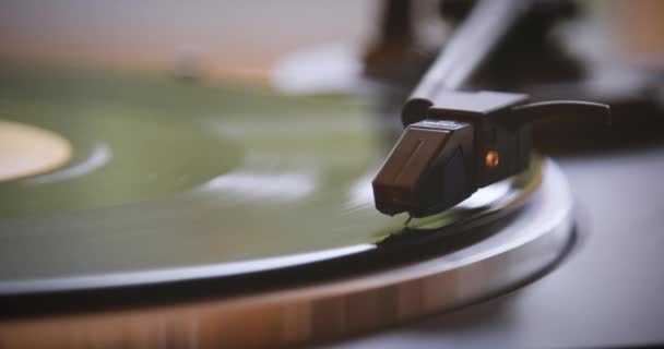 Vintage. The vinyl record is spinning. The needle plays on a vintage vinyl record. Old turntable - Footage, Video
