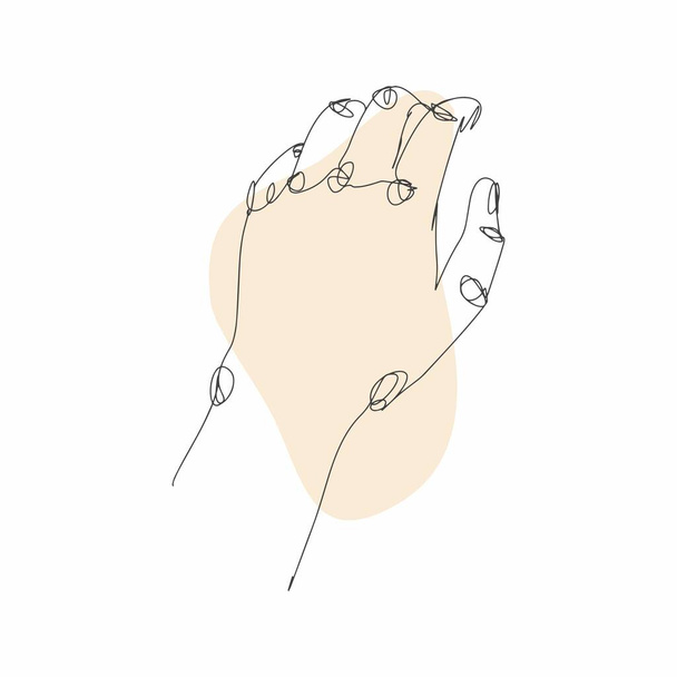 Hands line art. Hand painting. Vector sketch with hand. Vector Illustration. - Διάνυσμα, εικόνα