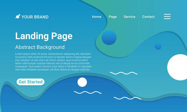 Landing Page Website Template Vector. Geometric colorful gradient. Design for website and mobile, Business Interface, Landing Web Page. - Vector, Image
