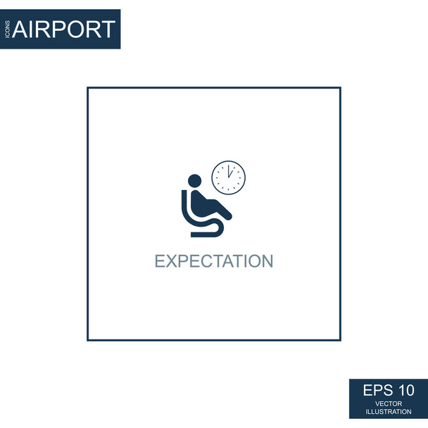 Abstrakti odotuskuvake lentoaseman teemasta - vektorikuvaus - Vektori, kuva