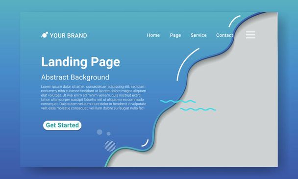 Landing Page Website Template Vector. Abstract colorful gradient. Design for website and mobile, Business Interface, Landing Web Page. - Vector, Image