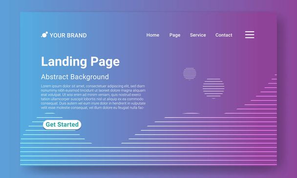 Landing Page Website Template Vector. Abstract colorful gradient. Vector illustration concepts of web page design for website and mobile website development. Easy to edit and customize. - Vector, Image