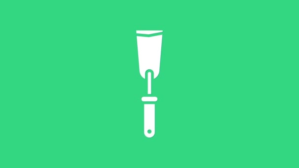 White Putty Messer Symbol isoliert auf grünem Hintergrund. Spachtelreparaturwerkzeug. Instrumente abnehmen oder bemalen. 4K Video Motion Grafik Animation - Filmmaterial, Video