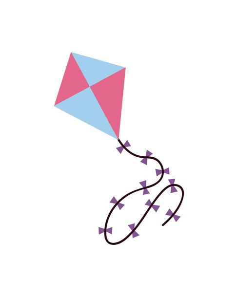 kite παιχνίδι αστείο εικονίδιο απομονωμένο και επίπεδη εικόνα - Διάνυσμα, εικόνα
