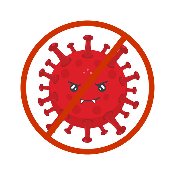 Знак запрета на использование бактерий - Вектор,изображение