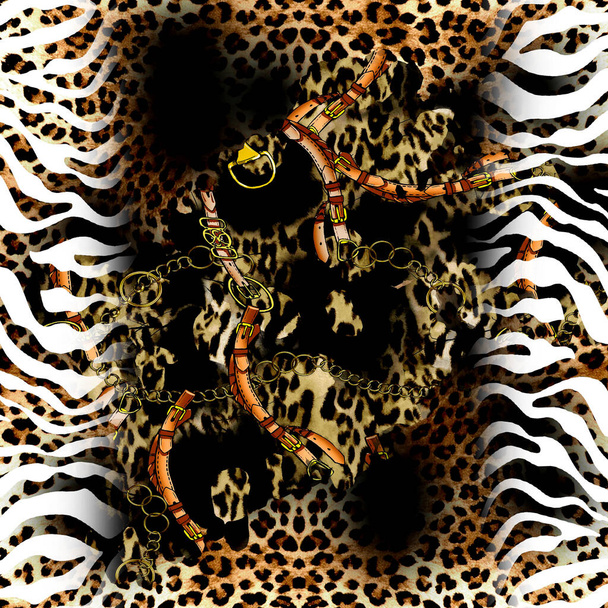 Tessuto modello di stampa del tessuto, disegni cuscino, Dress Pattern Design, Leopardo, Camouflage, Zebra, modelli barocchi e combinazione. - Foto, immagini
