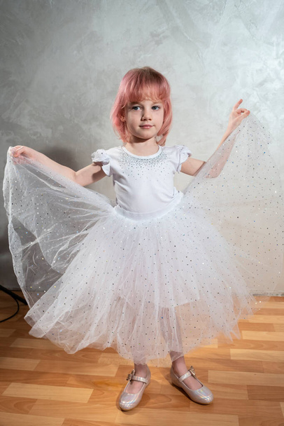 Little girl in white princess dress - Photo, Image