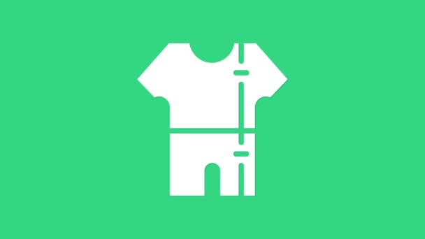 Biały kombinezon sportowy ikona izolowana na zielonym tle. 4K Animacja graficzna ruchu wideo - Materiał filmowy, wideo