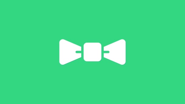 Белый галстук галстук выделен на зеленом фоне. Видеографическая анимация 4K - Кадры, видео