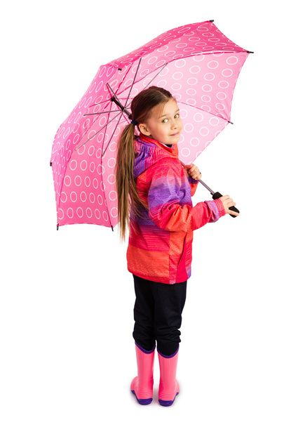 Girl With Umbrella - Foto, afbeelding