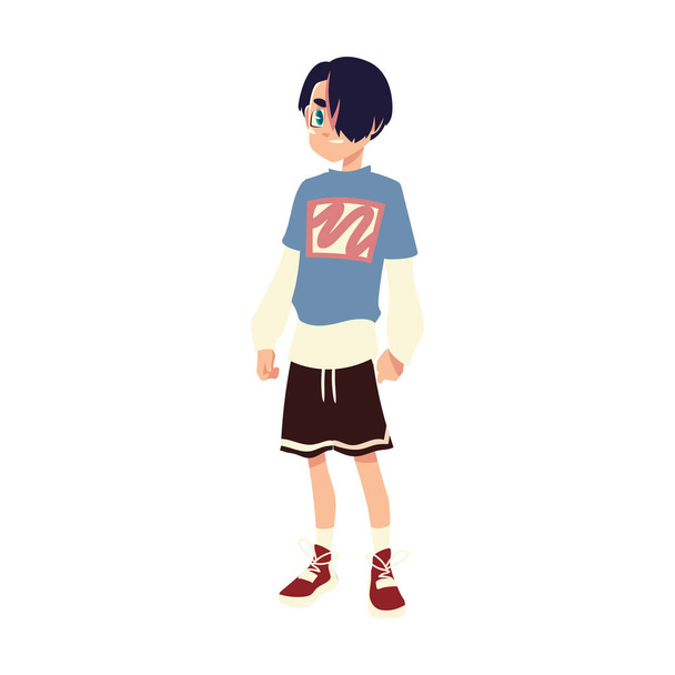 хлопчик персонаж молодіжна культура мода спортивний одяг, векторний дизайн
 - Вектор, зображення
