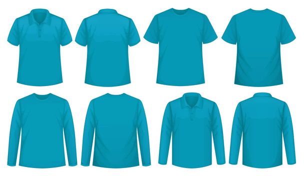 Conjunto de diferentes tipos de camisa en el mismo color ilustración - Vector, imagen