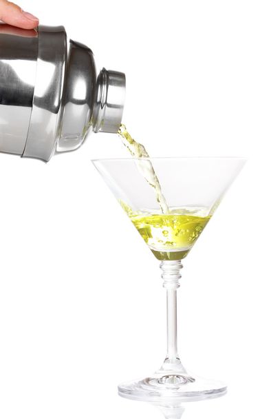Tasty yellow cocktail isolated on white - Foto, Imagem