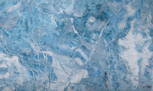 Blue marble tile with white veins. 2d illustration - Photo, Image