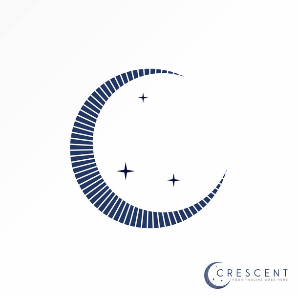 Moon or Crescent ans star with cutting line image graphic icon logo design abstract concept vector stock. Can be used as a symbol related to romance. - Vector, imagen