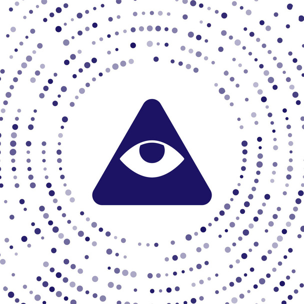Blue Masons symbol All-seeing eye of God icon isolated on white background. The eye of Providence in the triangle. Abstract circle random dots. Vector. - Vector, Image