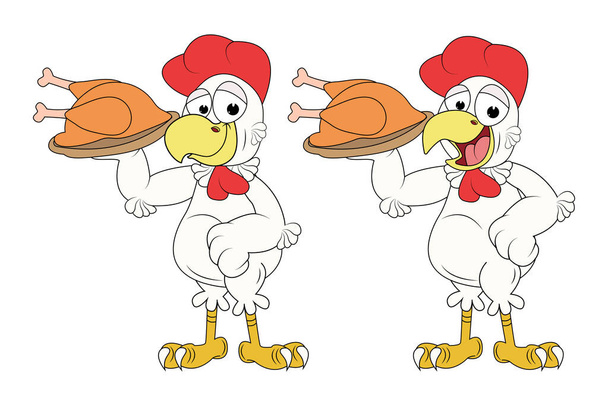 cute rooster animal cartoon - Vektor, Bild