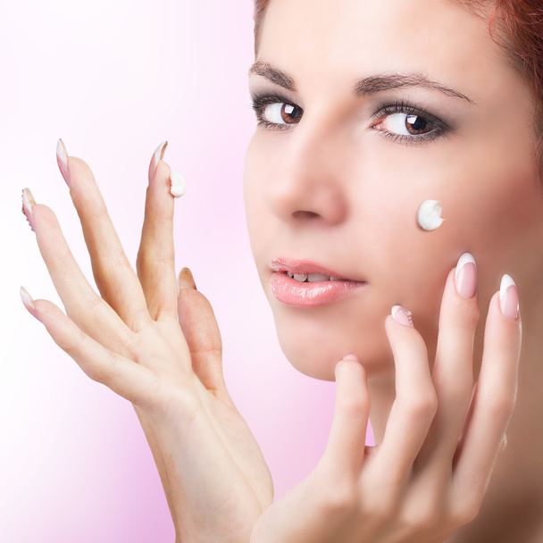 Natural Cream for Care Skin Face Woman.Spa - Foto, Bild