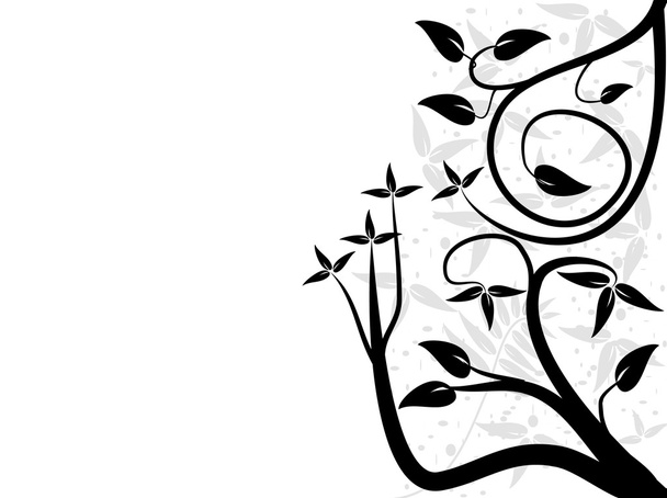 абстрактный черно-белый цветочный дизайн
 - Вектор,изображение