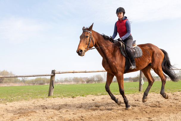Giovane donna a cavallo - Foto, immagini