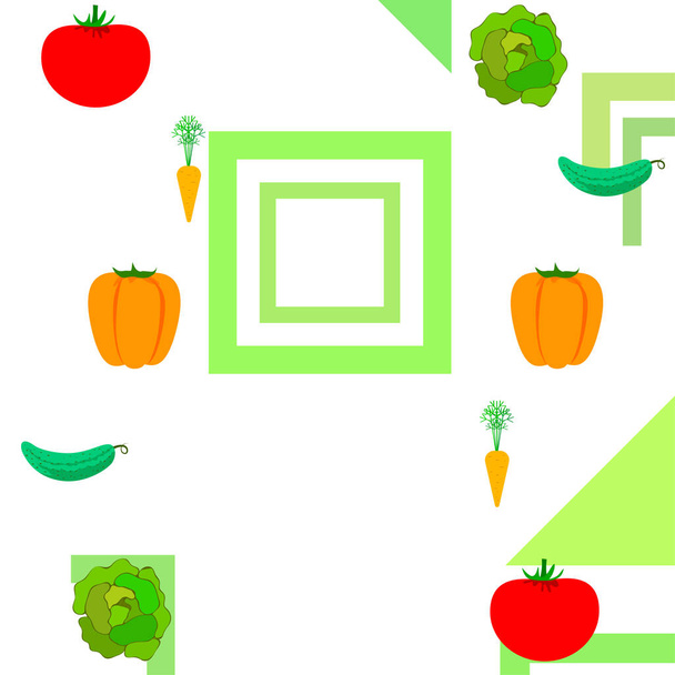 Organic vegetables vector illustration background - Вектор, зображення