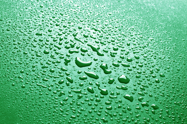 Капли воды на зеленый
 - Фото, изображение