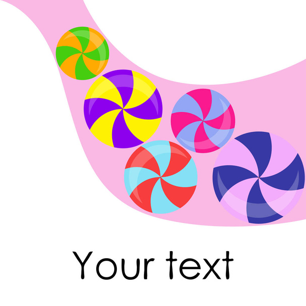 Colorful lollipops vector illustration background  - Vector, Imagen