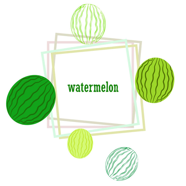 Watermelon. Banner juicy ripe watermelon slices. Summer time. - Vector, Image