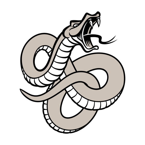 Snake tattoo sign hand drawn vector illustration isolated - Vector, Image