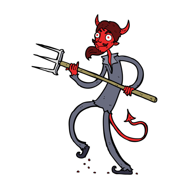 sarjakuva paholainen talikolla - Vektori, kuva