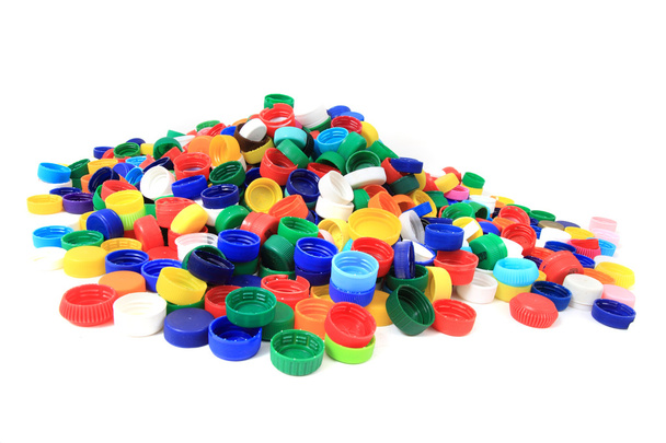 color plastic caps from pet bottles  - Photo, Image