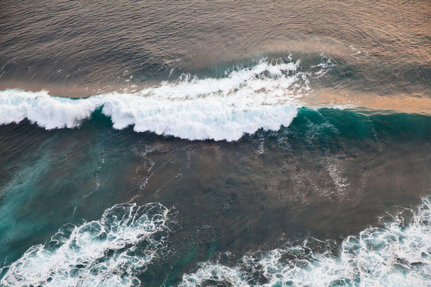 Top view on sea waves. sea surface during a storm. Storm waves. - Foto, imagen
