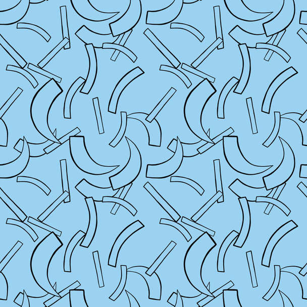Vector naadloze textuur achtergrond patroon. Handgetekende, blauwe en witte kleuren. - Vector, afbeelding