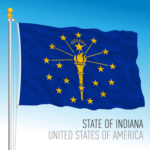 Indiana szövetségi állami zászló, Egyesült Államok, vektor illusztráció - Vektor, kép